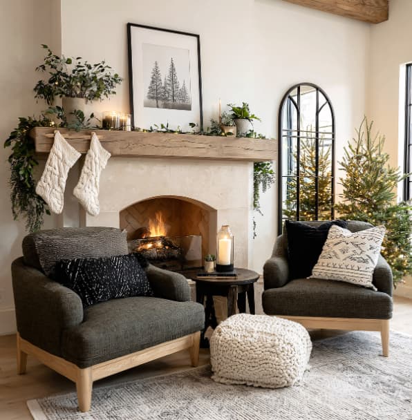 Christmas living room at Murphy Furniture